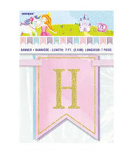 Load image into Gallery viewer, Unicorn Happy Birthday Letter Banner - 7ft
