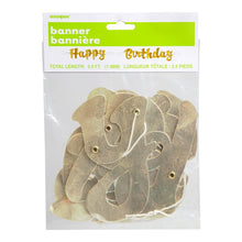 Load image into Gallery viewer, Golden Script Happy Birthday Banner

