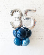 Load image into Gallery viewer, Any Age Blue &amp; Silver Foil Bouquet Of 8
