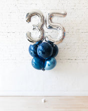 Load image into Gallery viewer, Any Age Blue &amp; Silver Foil Bouquet Of 8
