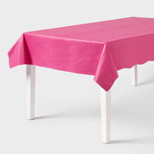 Load image into Gallery viewer, Hot Pink Solid Rectangular Plastic Table Cover, 54"x108"
