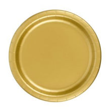 Load image into Gallery viewer, Matte Gold Solid Round 7&quot; FSC Dessert Plates, 20ct
