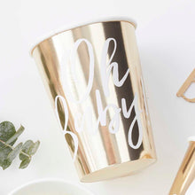 Load image into Gallery viewer, Oh Baby! Gold Baby Shower Cups
