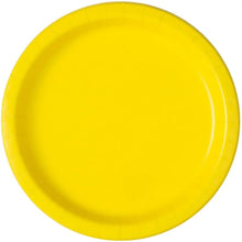 Load image into Gallery viewer, Bright Yellow Solid Round 9&quot; FSC Dinner Plates, 16ct
