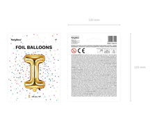 Load image into Gallery viewer, Gold Foil balloon Letter ''I''
