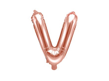 Load image into Gallery viewer, Rose Gold Foil balloon Letter ''V'
