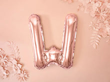 Load image into Gallery viewer, Rose Gold Foil balloon Letter &#39;W&#39;
