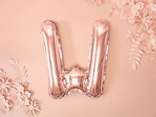 Load image into Gallery viewer, Rose Gold Foil balloon Letter 'W'
