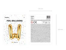 Load image into Gallery viewer, Gold Foil balloon Letter &#39;&#39;W&#39;&#39;

