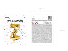 Load image into Gallery viewer, Gold Foil balloon Letter &#39;Z&#39;
