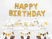 Load image into Gallery viewer, Gold Happy Birthday Foil Letter Balloon Banner Kit
