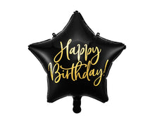 Load image into Gallery viewer, Black And Gold Happy Birthday Foil balloon - 40 cm

