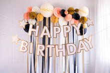 Load image into Gallery viewer, White and Gold Happy Birthday Bunting
