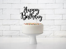 Load image into Gallery viewer, Black Happy Birthday Cake Topper - 22.5cm
