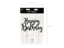 Load image into Gallery viewer, Black Happy Birthday Cake Topper - 22.5cm
