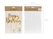 Load image into Gallery viewer, Gold Happy Birthday Cake Topper -22.5cm
