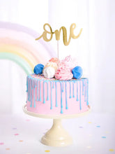 Load image into Gallery viewer, Age One Gold Foiled Cake Topper

