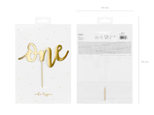 Load image into Gallery viewer, Age One Gold Foiled Cake Topper
