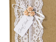 Load image into Gallery viewer, Vintage Kraft Lace Guest Book

