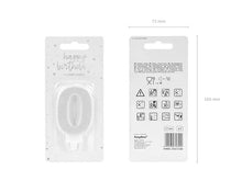 Load image into Gallery viewer, Silver Glitter Birthday Candle Number 0
