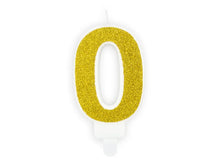 Load image into Gallery viewer, Gold Glitter Candle Number - 0

