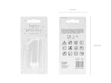 Load image into Gallery viewer, Silver Glitter Birthday Candle Number 1
