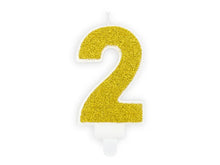 Load image into Gallery viewer, Gold Glitter Candle Number - 2
