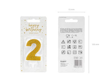 Load image into Gallery viewer, Gold Glitter Candle Number - 2
