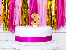 Load image into Gallery viewer, Gold Glitter Candle Number - 3
