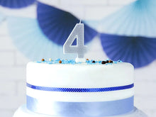 Load image into Gallery viewer, Silver Glitter Birthday Candle Number 4
