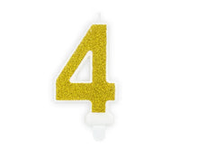 Load image into Gallery viewer, Gold Glitter Candle Number - 4
