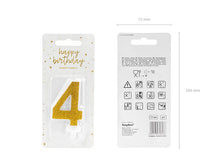 Load image into Gallery viewer, Gold Glitter Candle Number - 4
