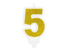 Load image into Gallery viewer, Gold Glitter Candle Number - 5
