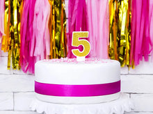 Load image into Gallery viewer, Gold Glitter Candle Number - 5
