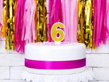 Load image into Gallery viewer, Gold Glitter Candle Number - 6
