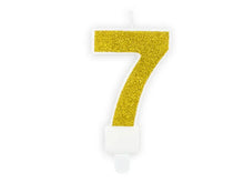 Load image into Gallery viewer, Gold Glitter Candle Number - 7
