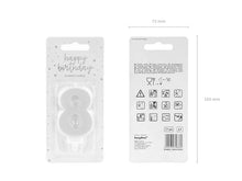 Load image into Gallery viewer, Silver Glitter Birthday Candle Number 8
