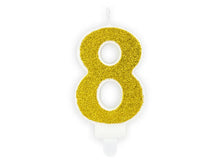 Load image into Gallery viewer, Gold Glitter Candle Number - 8
