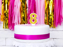 Load image into Gallery viewer, Gold Glitter Candle Number - 8

