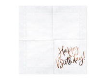 Load image into Gallery viewer, Happy Birthday Rose Gold Foiled Serving Napkins (20ct)
