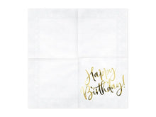 Load image into Gallery viewer, Happy Birthday Gold Foiled Serving Napkins - 33x33cm
