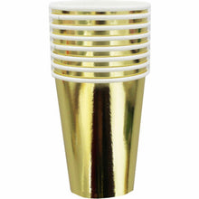 Load image into Gallery viewer, Gold Paper Cups 220ml - 6 Pack

