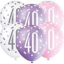 Load image into Gallery viewer, 12&quot; Glitz Petal Pink, Spring Lavender, &amp; White Latex Balloons 40 - 6ct
