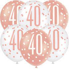 Load image into Gallery viewer, 12&quot; Rose Gold &amp; Pearl Latex Balloons 40 - 6ct

