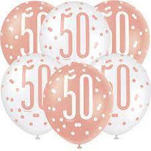 Load image into Gallery viewer, 12&quot; Rose Gold &amp; Pearl Latex Balloons 50 - 6ct
