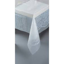 Load image into Gallery viewer, White Lace Effect Rectangular Plastic Table Cover, 54&quot;x108&quot;
