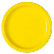 Load image into Gallery viewer, Bright Yellow Solid Round 7&quot; FSC Dessert Plates - 20ct
