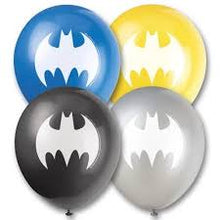 Load image into Gallery viewer, Batman Emblem 12in Latex Balloons - 8ct
