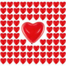 Load image into Gallery viewer, 100 Pack Red Heart Latex Balloons - 16"
