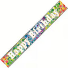 Load image into Gallery viewer, Happy Birthday Foil Banner with Rainbow Stars 17 38 - 2.7m
